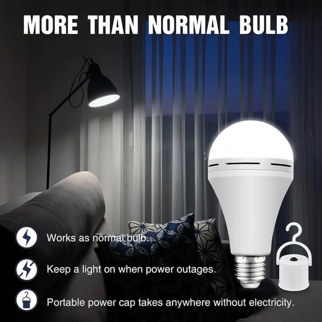 Battery-Powered Light Bulb Emergency Portable Hook Design - Image 4